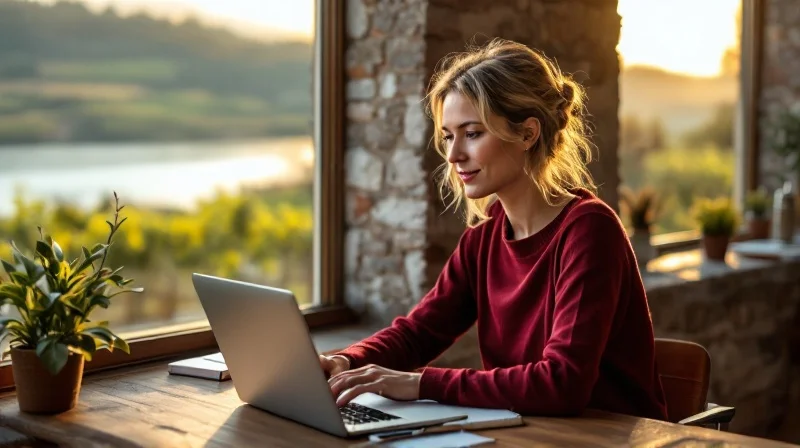 Trierer Quereinsteiger arbeitet konzentriert an einem KI-Workflow in einem Coworking-Space mit Blick auf die Mosel